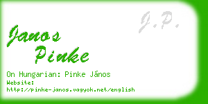 janos pinke business card