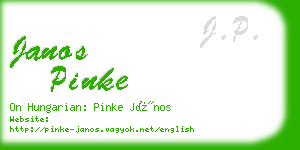 janos pinke business card